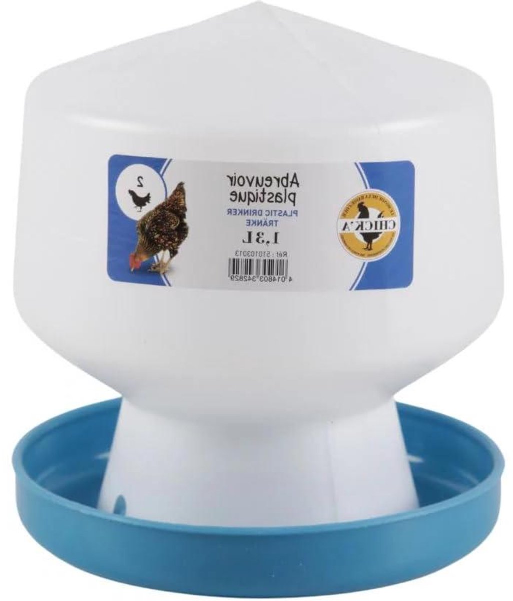 Kippendrinkbak - Waterdispenser - Kippen Voeden - UV-bestendig - 13 liter - Blauw