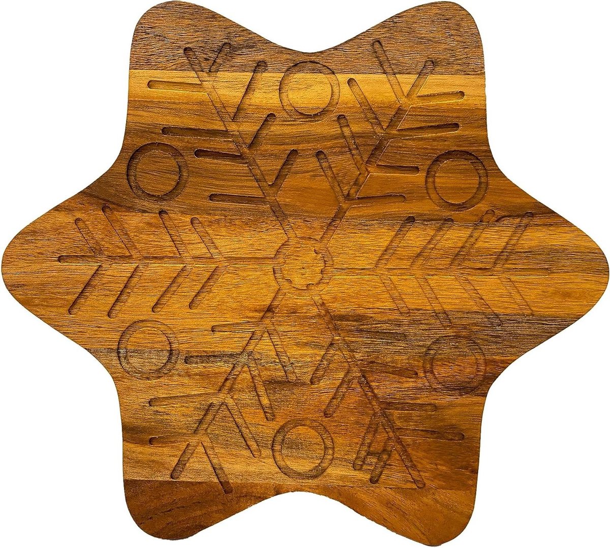 Houten snijplank - Serveerschaal decoratief - Keuken decoratie - Unieke stervorm - 28x28 cm - Natuurlijk hout