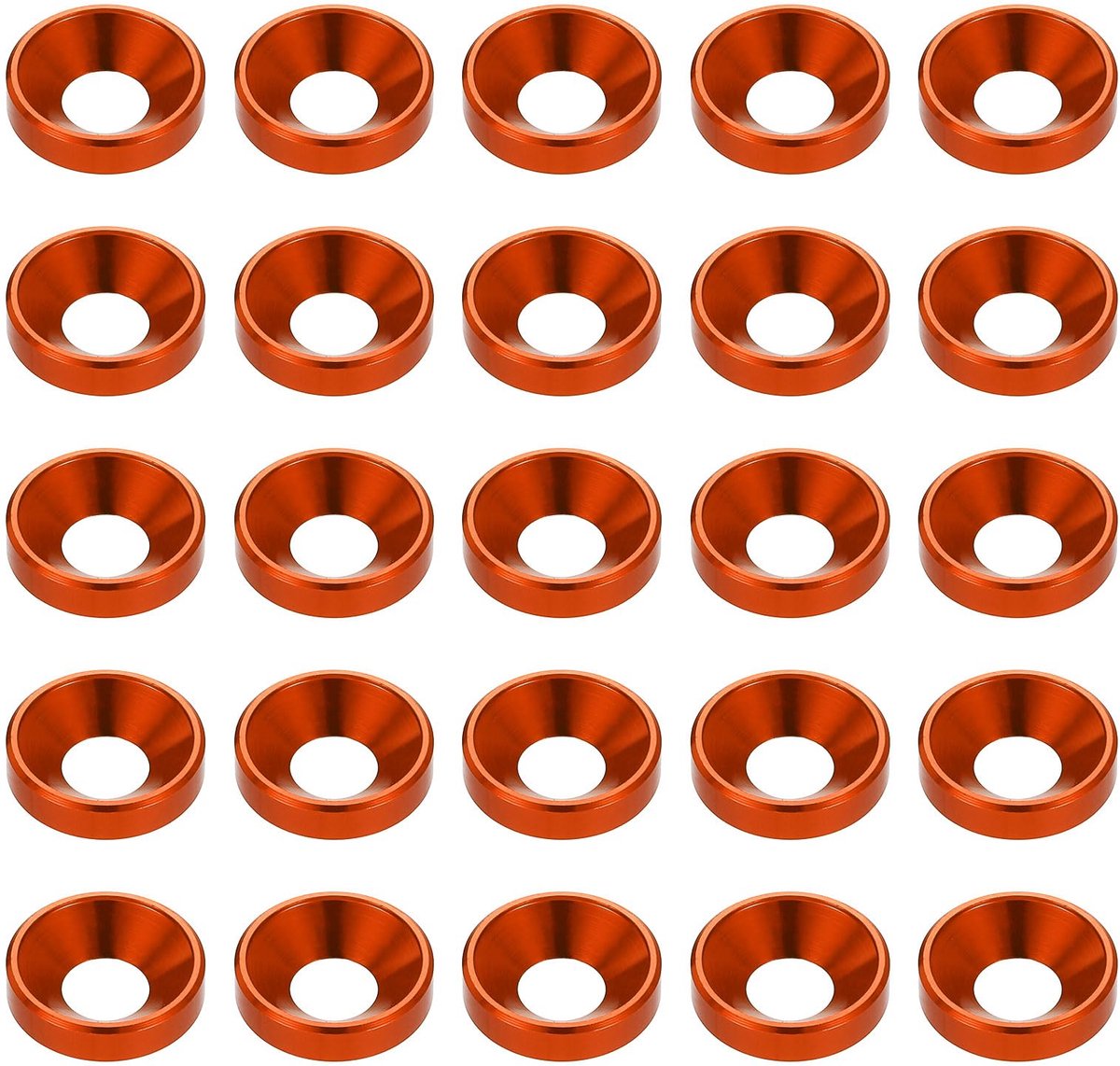 40 stuks verzonken schijf M6 geanodiseerde aluminiumlegering lenzen schroefonderlegringen voor mechanische accessoires oranje