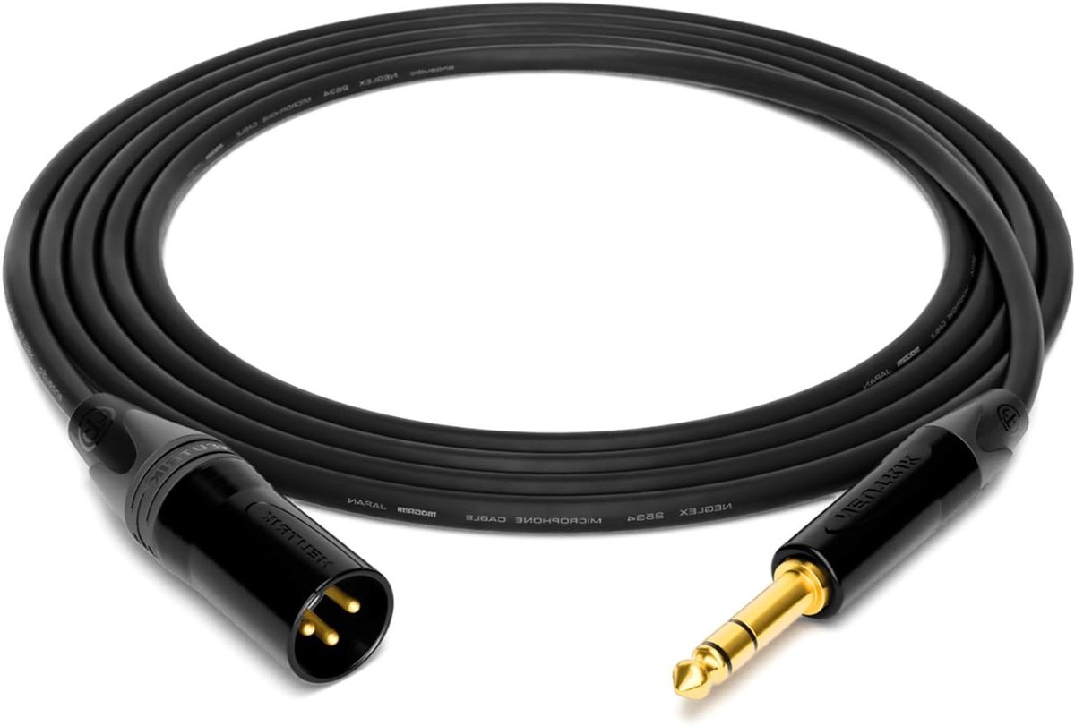 Studio Kabel - Professionele Audio - Muziek Opnemen - Quad Signaal - 05 Meter - Zwart
