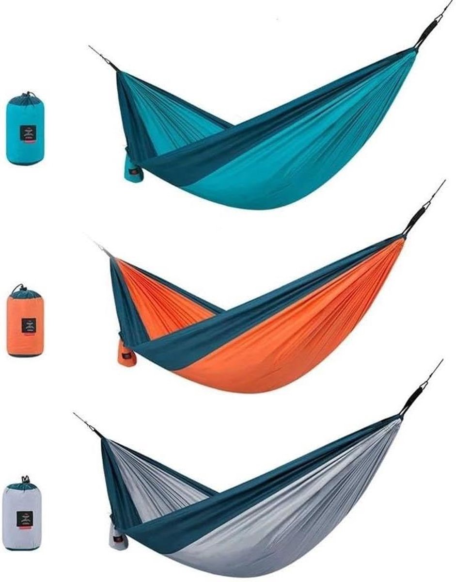Hangmat - Schommelhangmat Kampeerhangmat - Ontspannen Buiten - Ultralicht Pongee Materiaal - 118 x 169 cm - Turkoois/Blauw