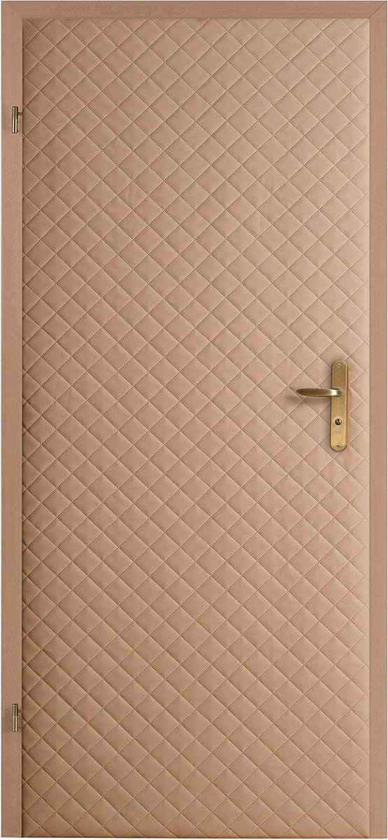 Deurbekleding Zelfmontage - Deurisolatie Deurpaneel - Warmte Isoleren - Geluidsdempend Eco-leer - 2 x 105 x 210 cm - Cappuccino