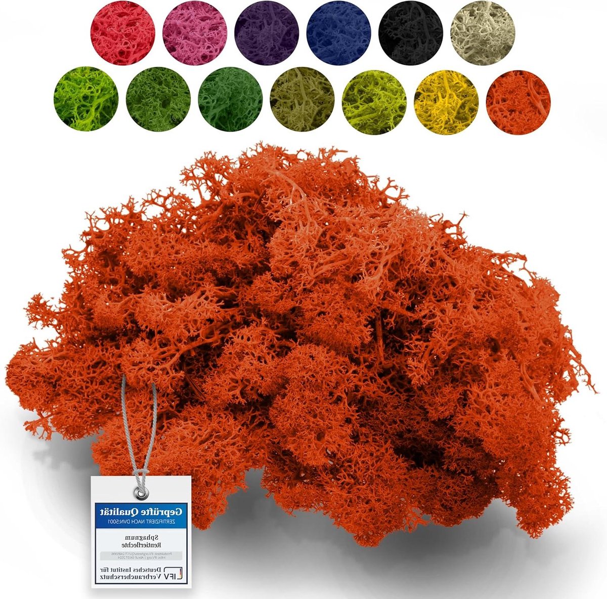 IJslands mos - Gekleurd mos - Decoratie maken - Onderhoudsvrij - 500 g - Oranje