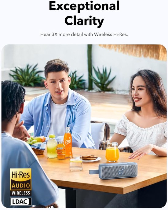 Draagbare Bluetooth Speaker - Draadloze Speaker - Muziek Luisteren Buiten - Hi-Res Audio - 18.4 cm - Zwart — afbeelding 2