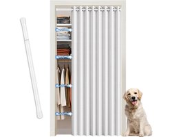 Deur Gordijn - Room Divider Kamer Verdeler - Privacy Creëren - Linnenlook Stof - 200 x 150 cm - Wit