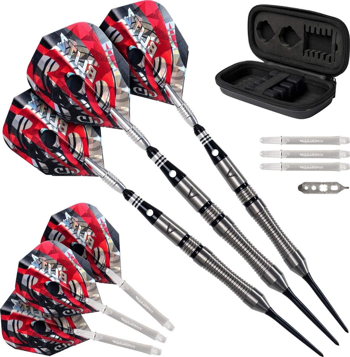 Stalen Dartpijlen - Wolfraam Darts - Precisie Werpen - 95% Wolfraam Vaten - 22 Gram - Zwart