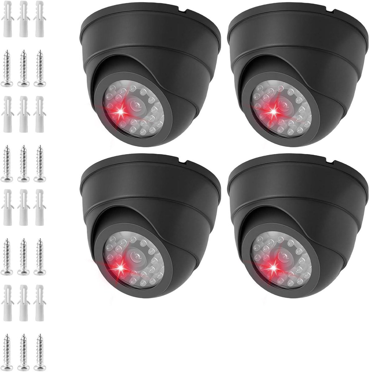 Dummy Camera Set - Nep Beveiligingscamera - Afschrikking Inbrekers - Realistisch Ontwerp - 11.7 cm - Zwart