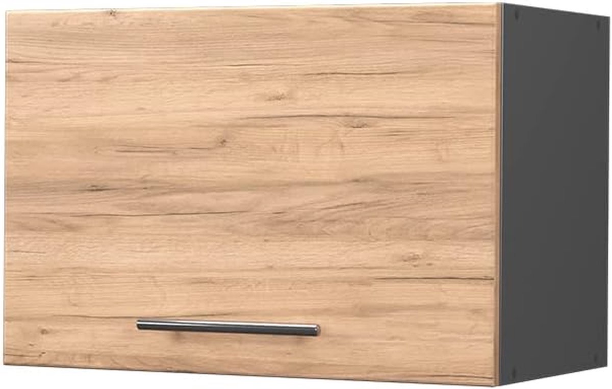 Hangkast Keuken - Wandkast Keukenkast - Keuken Opbergen - Soft-close Scharnieren - 60 cm Breed - Eiken Goud Antraciet