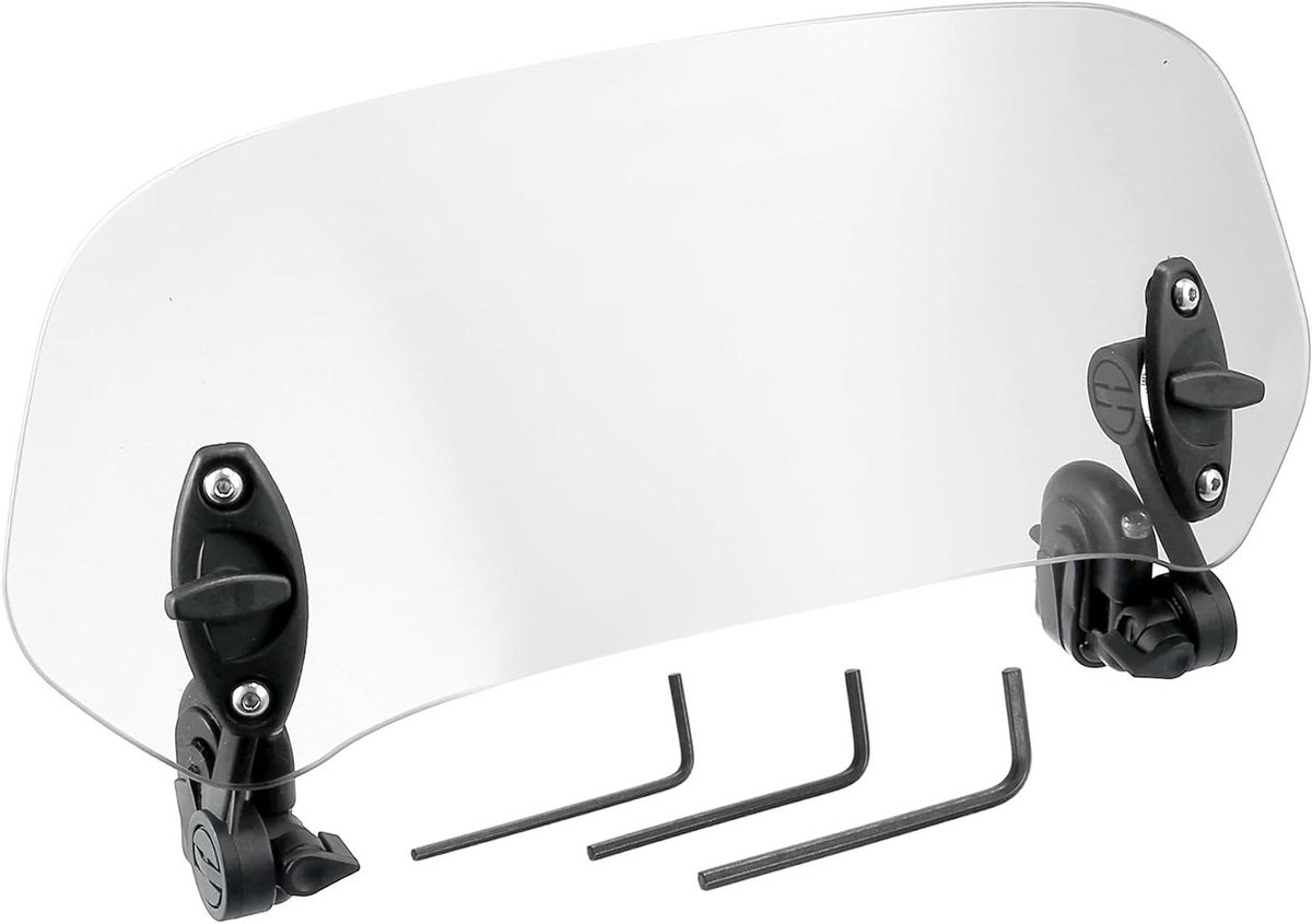 Motor Windscherm Versteller - Wind Deflector Motor - Rijcomfort Verhogen - Verstelbare Montage - 28.5 cm - Transparant