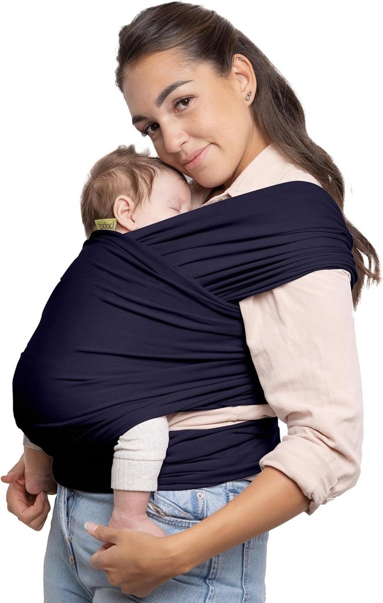 Draagdoek Baby - Draagband Sling - Baby Dragen - Zelfnivellerend - Tot 16 kg - Navy Blauw