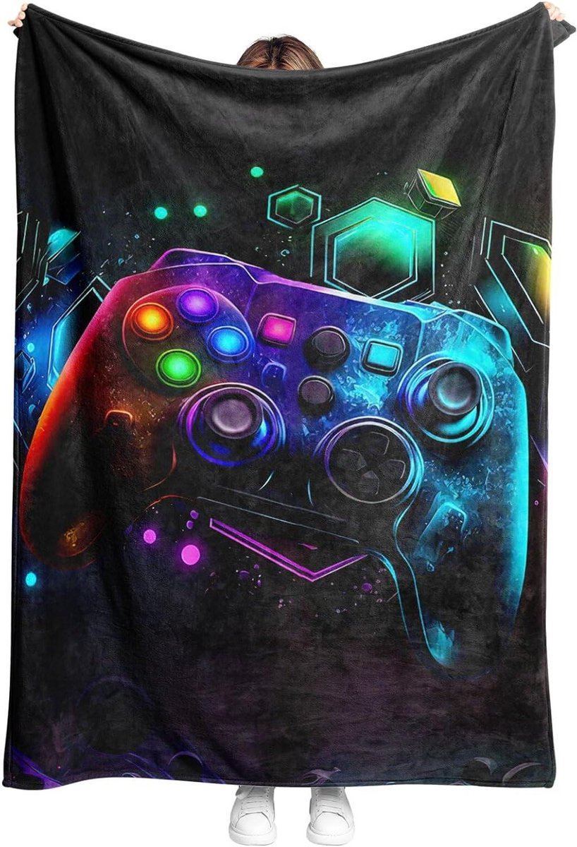 Knuffeldeken Gamepad - Gamer deken - Gezellig op de bank - 3D Print Design - 150x200cm - A