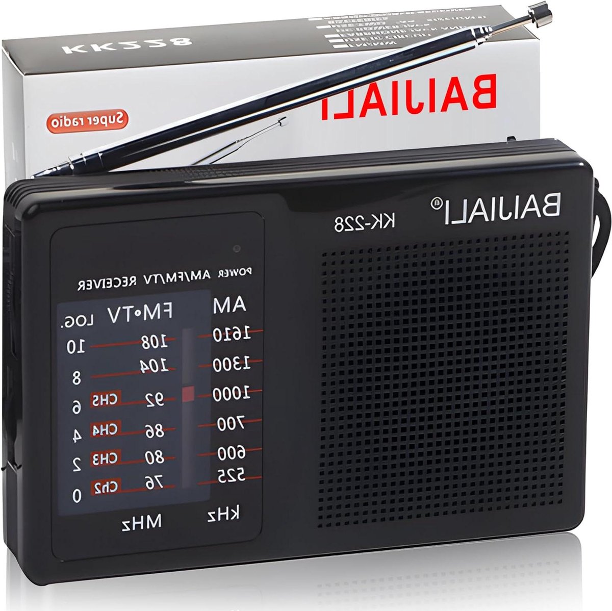 Draagbare Radio - Zakradio Kofferradio - Muziek Luisteren - Telescopische Antenne - 11.5 x 7.5 cm - Zwart