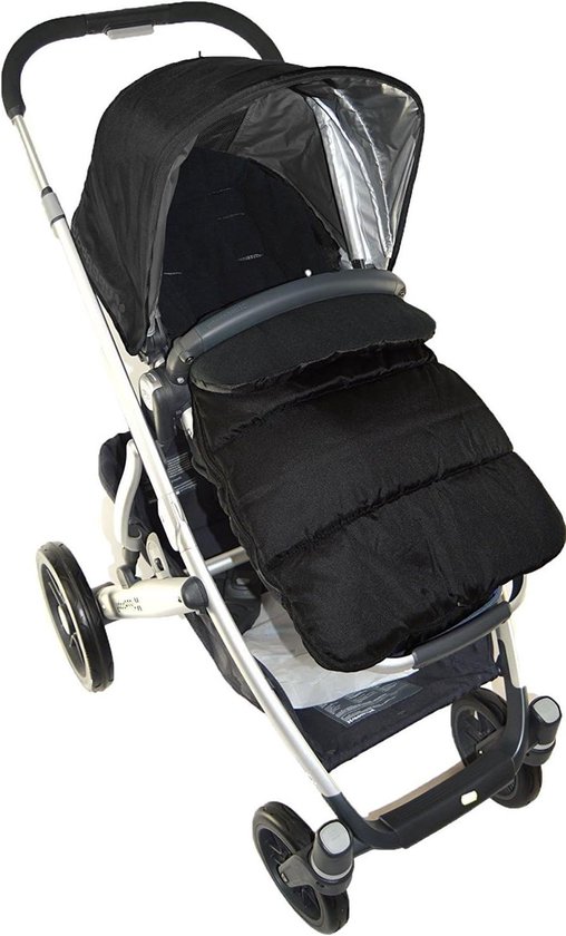 Voetzak Kinderwagen - Voetenzak Babymuts - Warm Houden - Zacht Gevoerd Fleece - 476 x 386 x 8 cm - Zwart — afbeelding 2