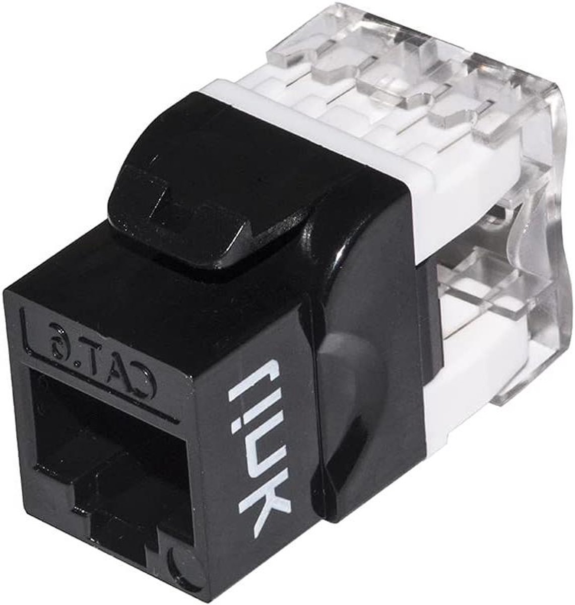Keystone Jack RJ45 Netwerkstopcontact Categorie 6 UTP Zwart 180 Graden Contacten