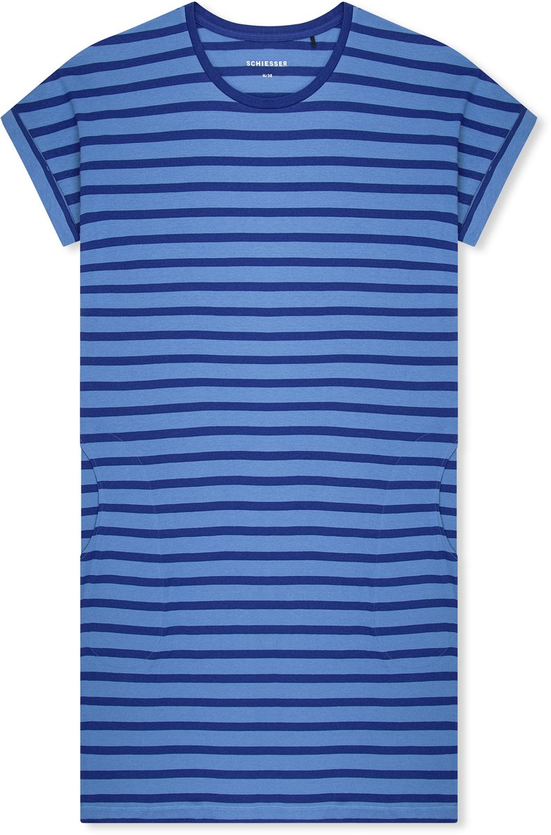 Schiesser Dames Nachthemd korte mouw - NOS - 38 - Blauw