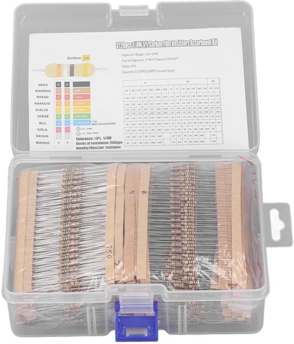 Dailygoody - 3120 Stks Weerstand Assortiment - Doe-het-zelf Projecten