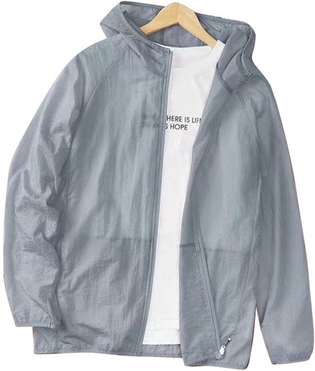 Dailygoody Lichtgewicht Herenjack UV-zonbeschermingsjack Blauw