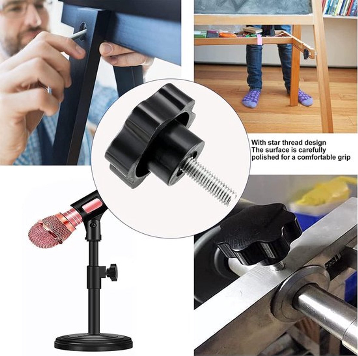 Dailygoods - Klemschroef Knop - Draaibank Knop - Eenvoudige