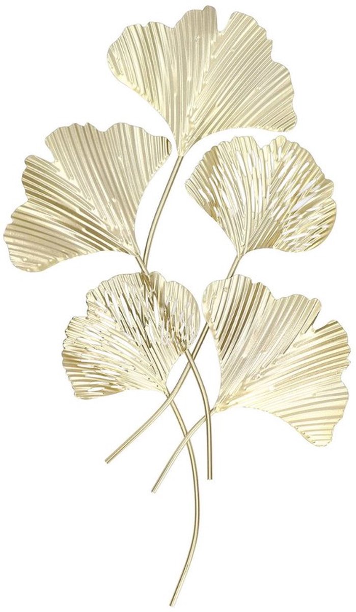Dailygoods - Metalen Wanddecoratie - Ginkgo Bladeren - Duurzaam en