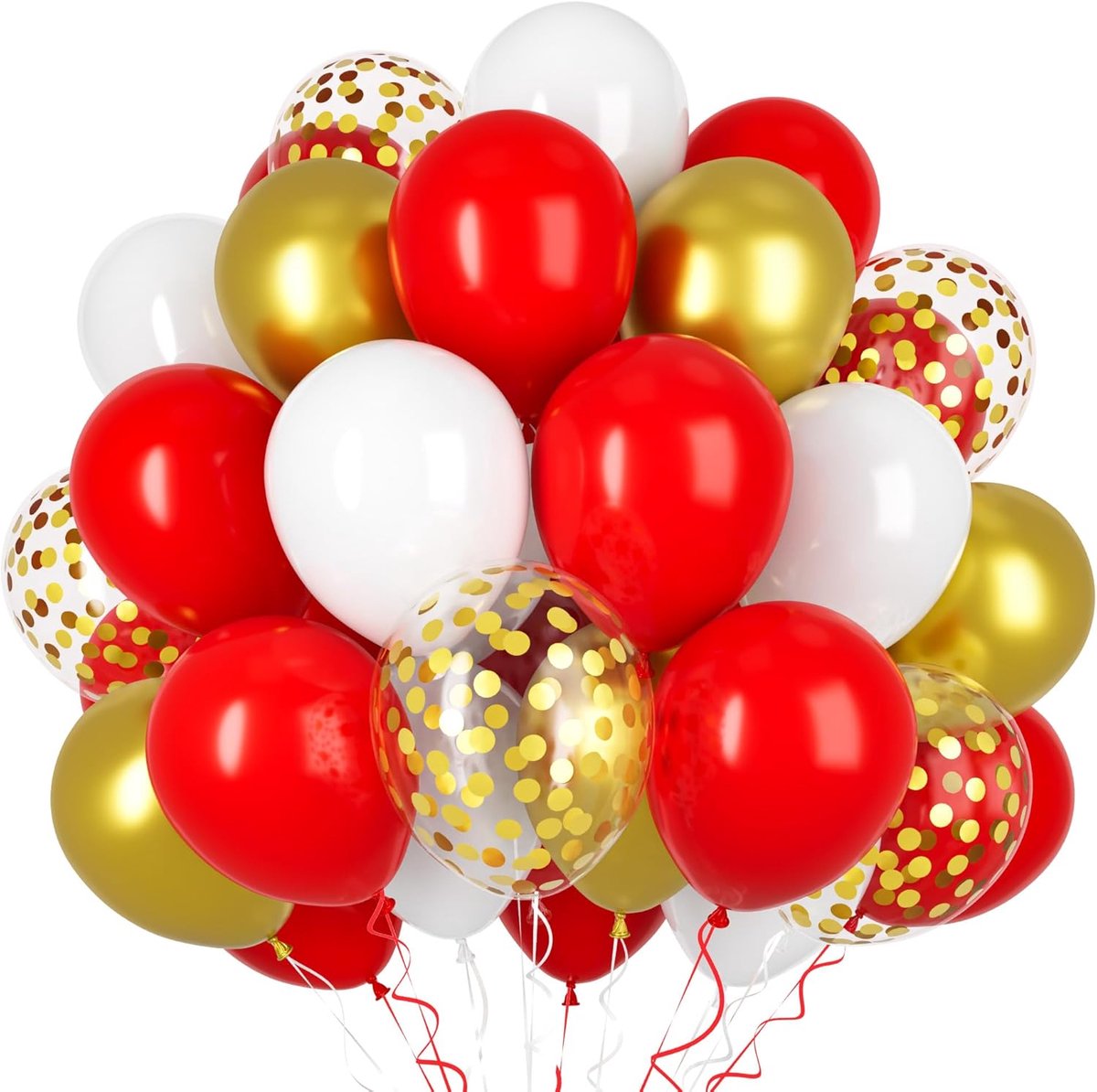 Ballonnen 50 Stuks met Gouden Metalen Confetti 12 Inch Latex voor Verjaardag Jubileum Trouwfeest Doopfeest Decoraties