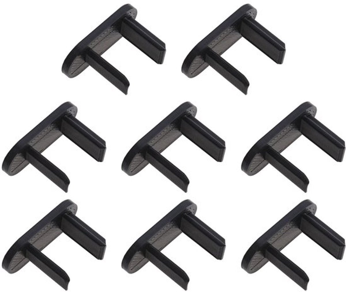 Allecto - 8-delige set clips - Vervanging - Zwart - Achterste
