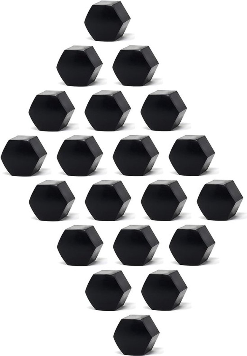 Dailygoods - Zeskant beschermkappen - Zwart - 20 stuks - M6 x Sw10 mm