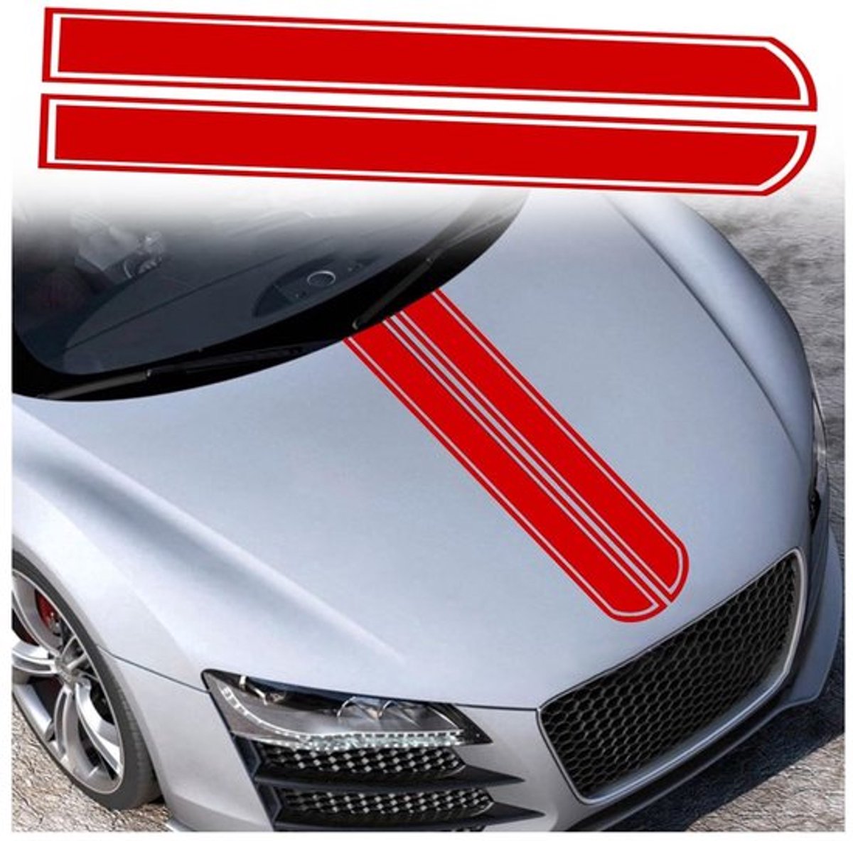Onf3 - Auto motorkap stickers - Carrosserie decoratie - Rood - Bumper