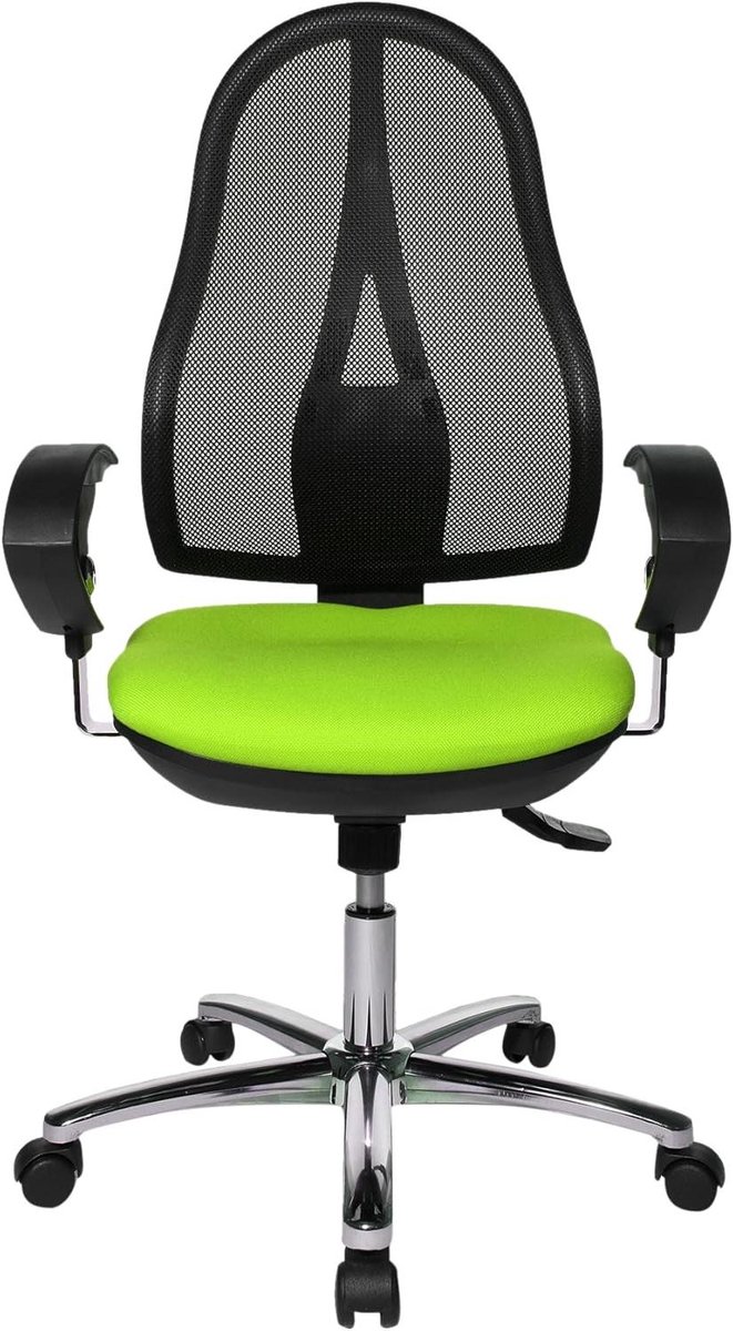 Bureaustoel - Draaistoel Ergonomisch - Comfortabel Werken - Mesh Rugleuning - 48 x 48 x 111 cm - Appelgroen