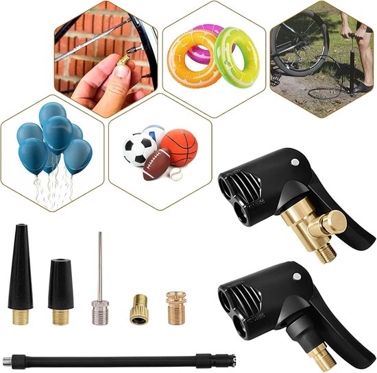 Ventieladapter Set - Fietspomp Adapter - Banden Oppompen - Universele Compatibiliteit - 5 Stuks - Zwart en Geel — afbeelding 5