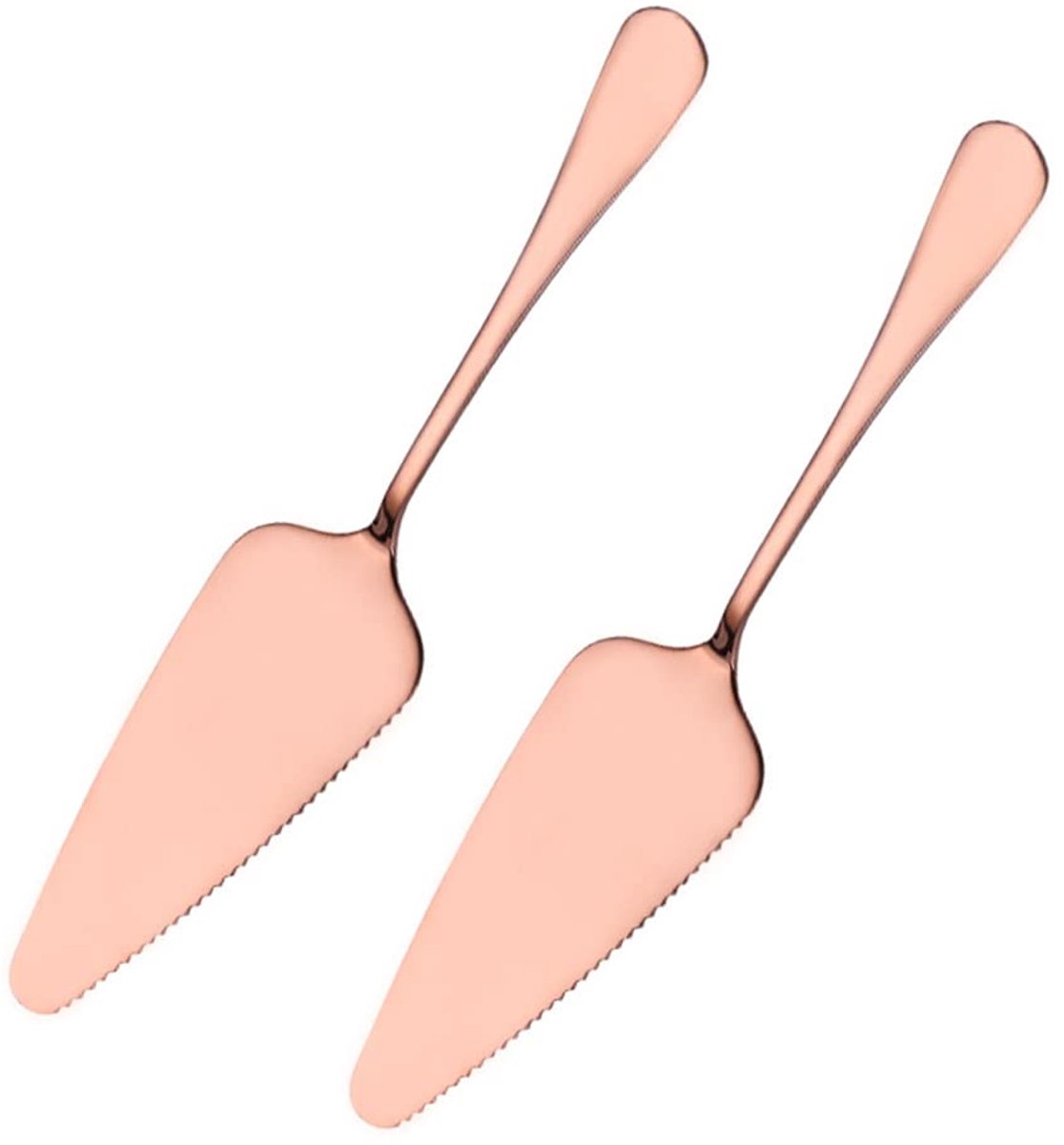 Allecto Plus - RVS Taartmessen Set voor Keuken Restaurants Feesten - Cake Server in Roségoud Geschikt voor Cake, Pizza, Kaas en Taart - Set van 2 stuks