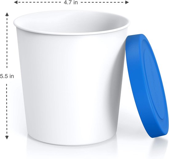 Set van 2 IJscontainers met Deksel - Perfect voor Zelfgemaakt IJs, Sorbet en Gelato - 1 Liter Capaciteit van Merkloos — afbeelding 5