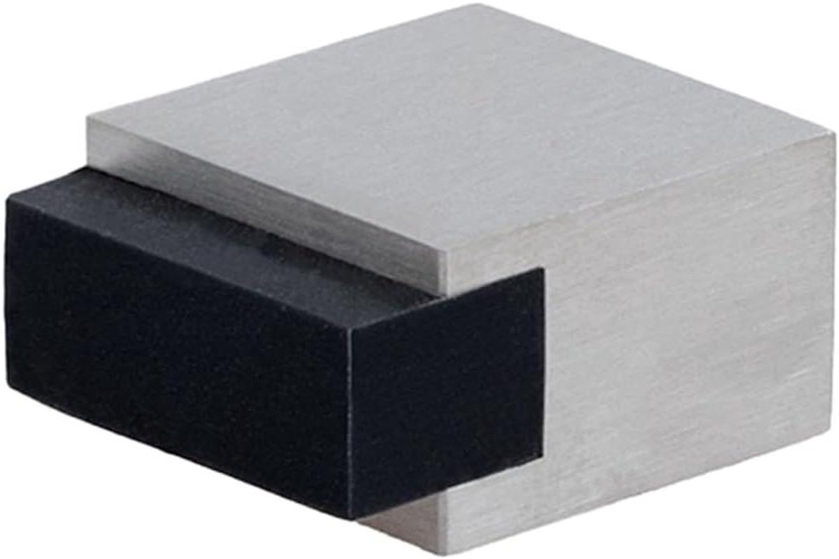 Deurstopper - Zelfklevend Rubber - Bescherming Meubels - Roestvrij Staal - 20 mm Vierkant - Zwart