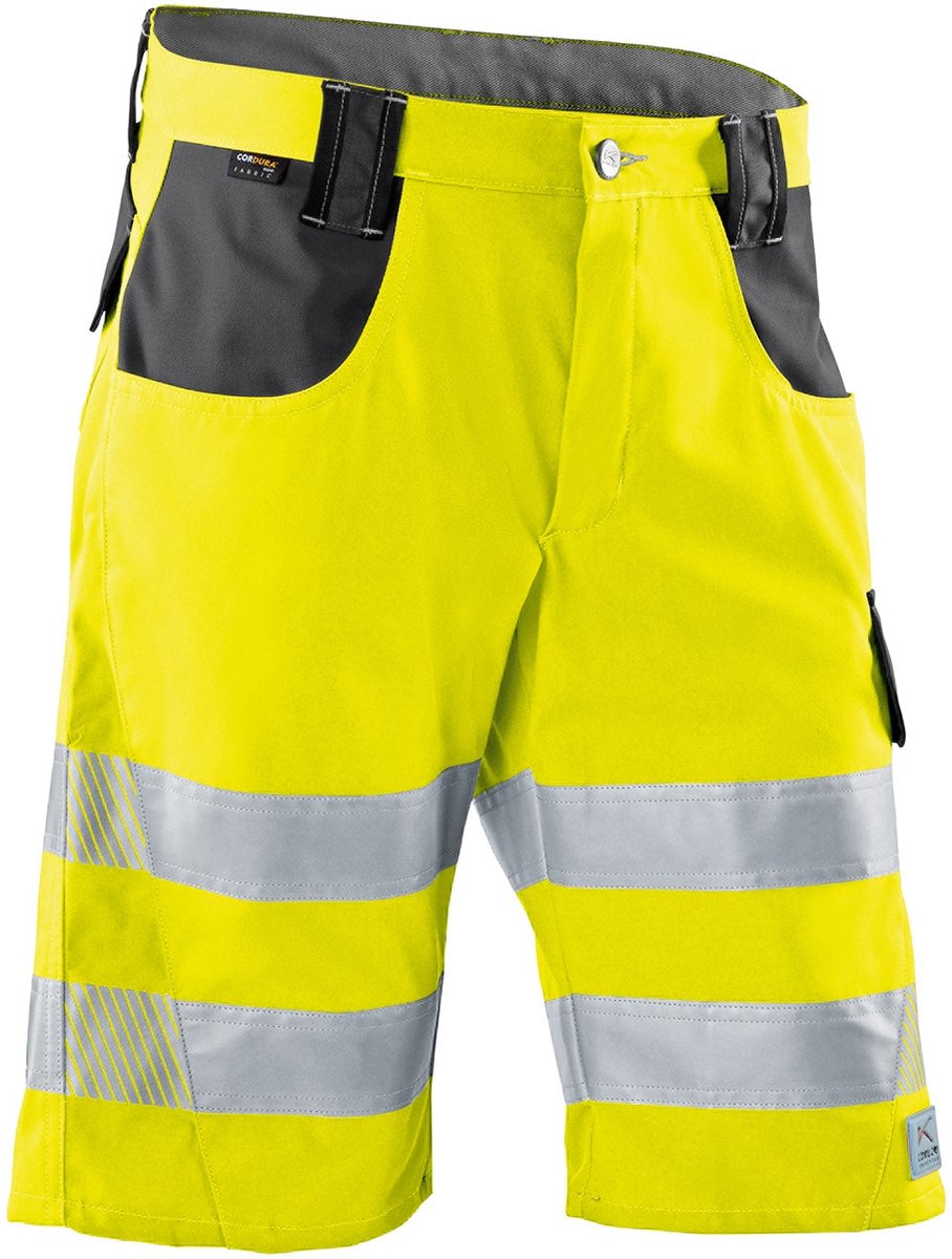 KUBLER PSA REFLECTIQ 23078340 Hi Vis Reflecterend Korte Werkbroek HEREN Werkshort Signaalgeel Antraciet
