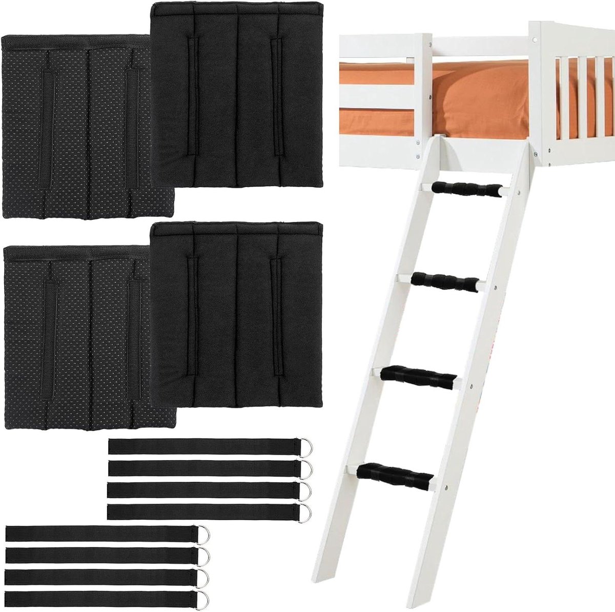 Ladder Tredehoezen - Antislip Treden - Veilig Klimmen - Zachte Schuim Vulling - 4 Stuks - Zwart