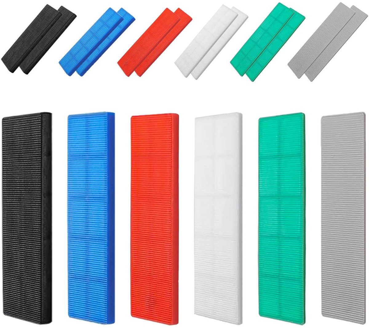 Onderlegplaten Set - Kunststof Blokken - Nivelleren en Uitlijnen - Herbruikbaar en Waterdicht - 72 stuks - Mix Kleuren