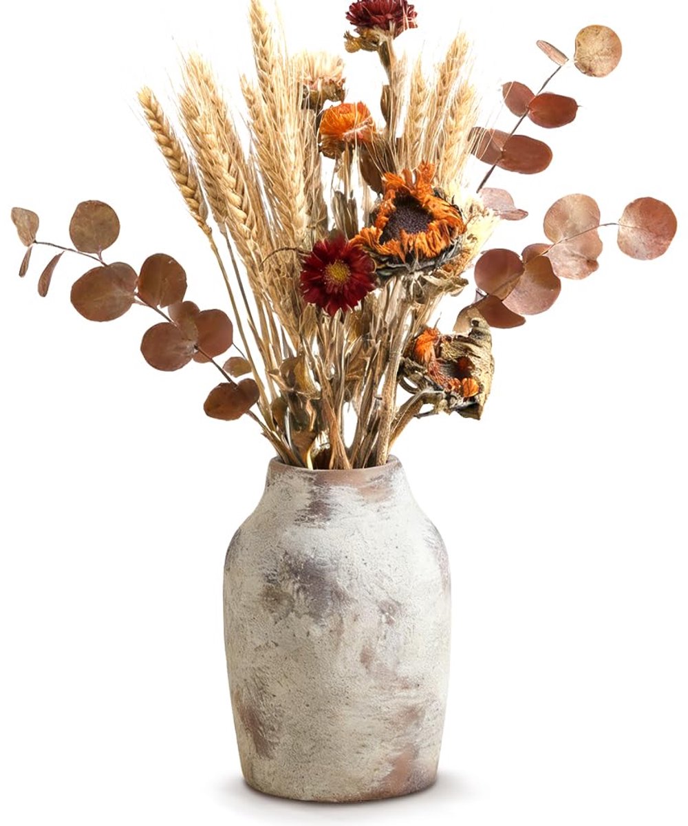 Vaas, 18,8 cm, boho-decoratie en minimalistisch, bruiloft deeltjesoppervlak ontwerp voor open haard, slaapkamer, keuken, woonkamer, tafeldecoratie, bureau (vintage)