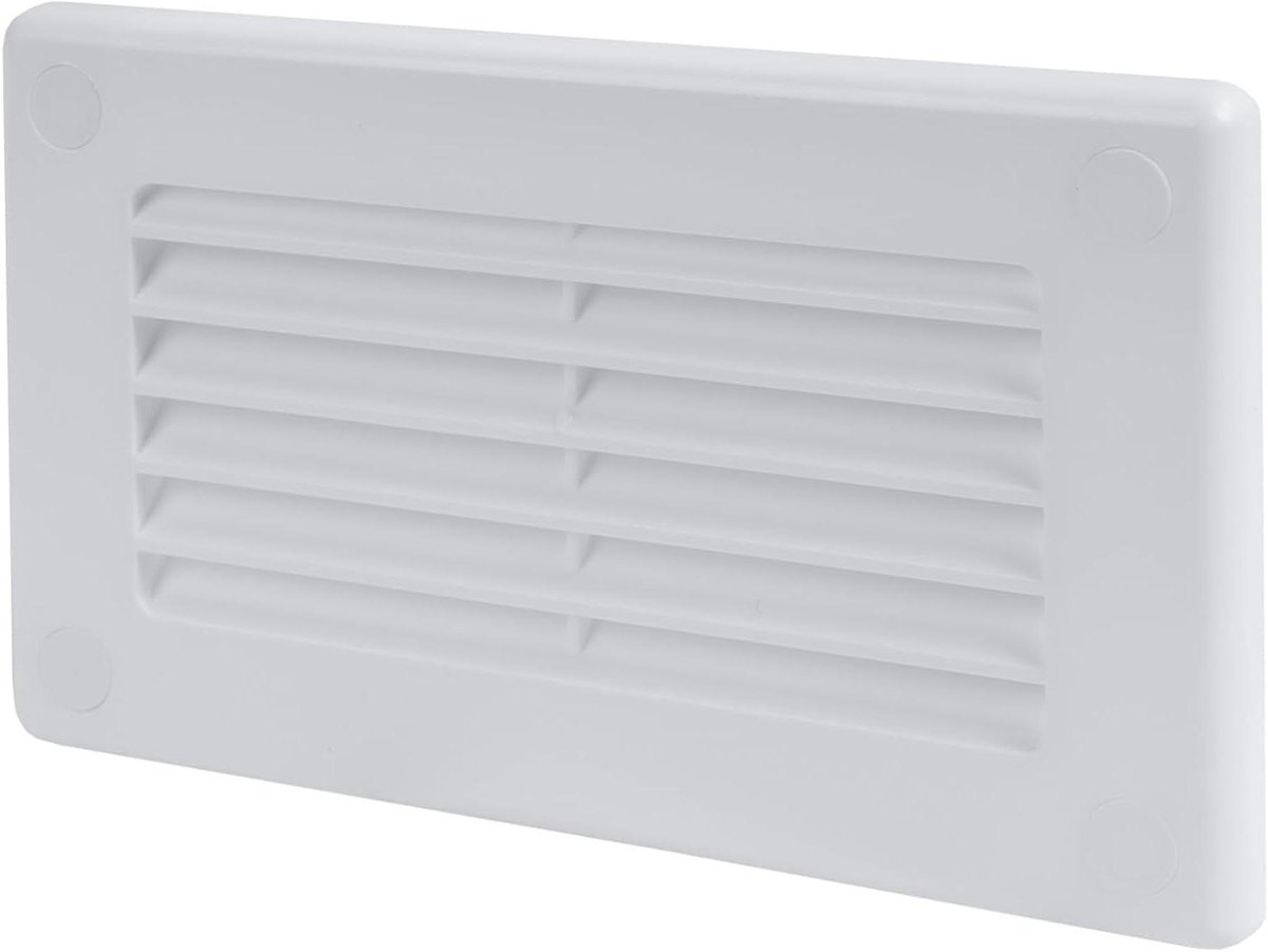 Rechthoekig Kanaalrooster - Ventilatie rooster - Luchtcirculatie Optimaliseren - Geïntegreerd Beschermingsrooster - 110 x 55 mm - Wit