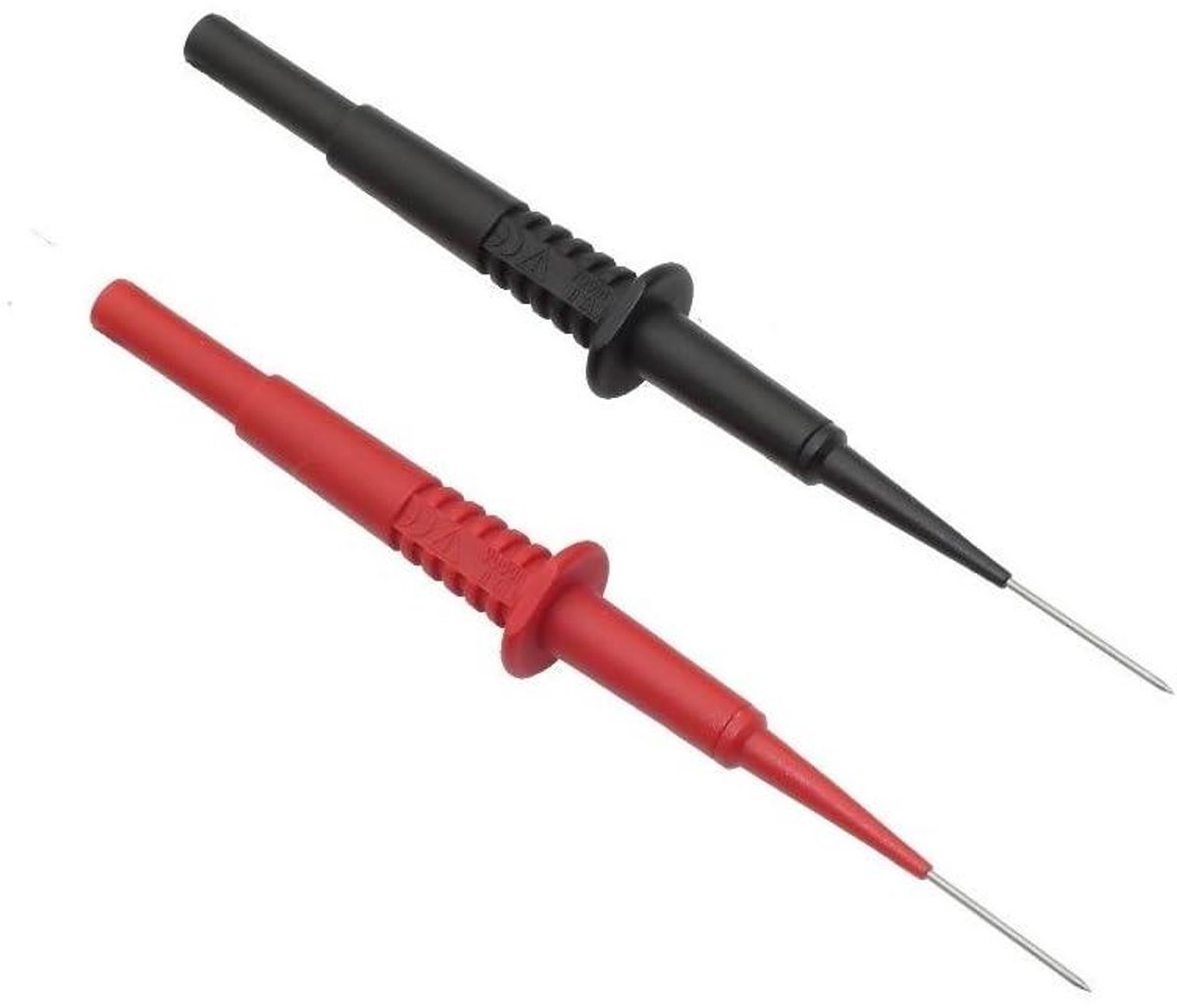 Multimeter Testpennen - Meetpennen Set - Elektrisch Testen - Dunne Naaldkop - 130mm Lengte - Rood Zwart