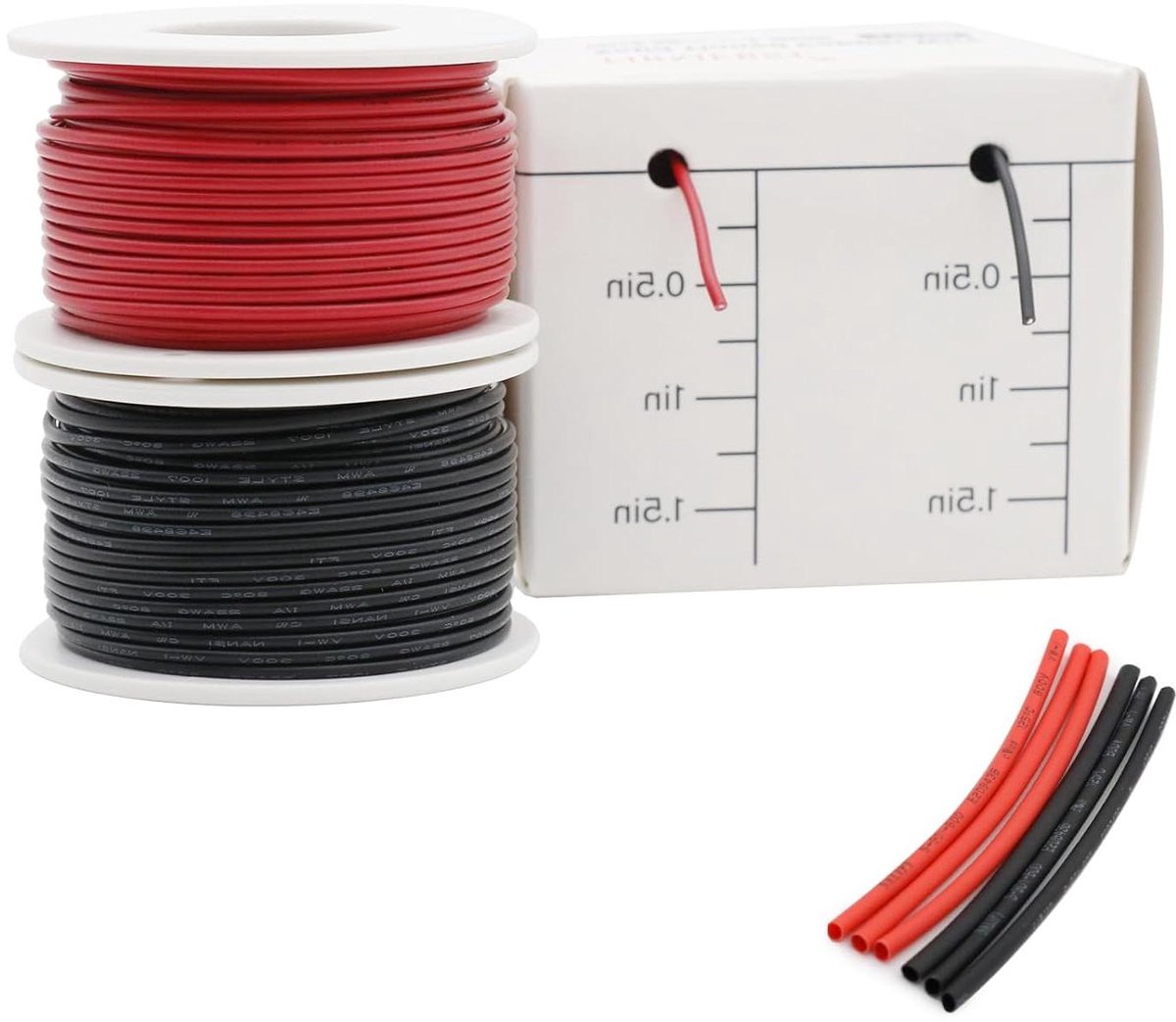 Massieve Koperen Kabel - Vertind Koper - Elektronica Projecten - Met Dispenser - 15 Meter - Rood Zwart