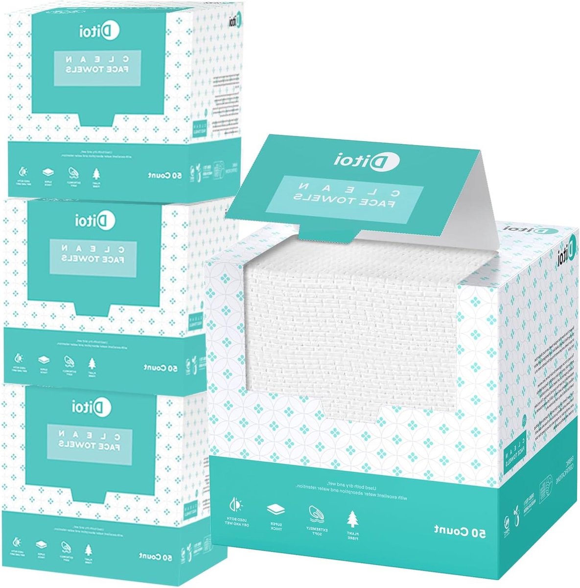 Wegwerp Gezicht Handdoeken - Make-up Remover Doekjes - Gezichtsreiniging - Ultra Zacht en Dik - 200 Stuks - Wit