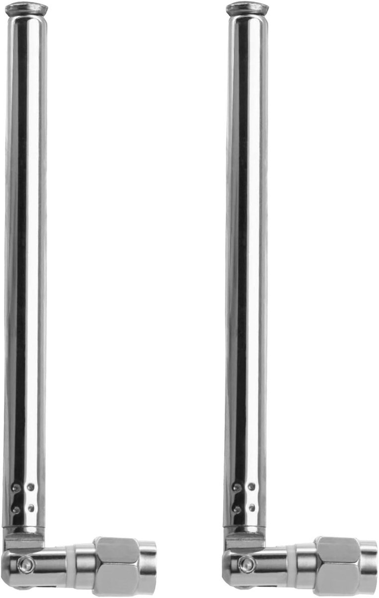 Telescopische Antenne - Versterker Antenne - Signaal Verbeteren - SMA Mannelijke Connector - 28.1cm Uitgerekt - Zilver