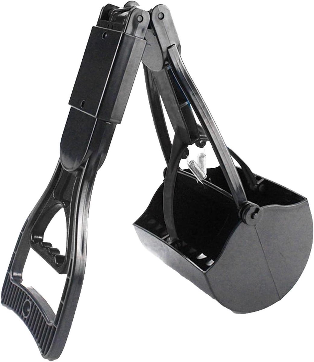 Hondenpoepschep - Pooper Scooper Honden - Dierenafval Opruimen - Opvouwbaar en Draagbaar - 60 cm Handgreep - Zwart