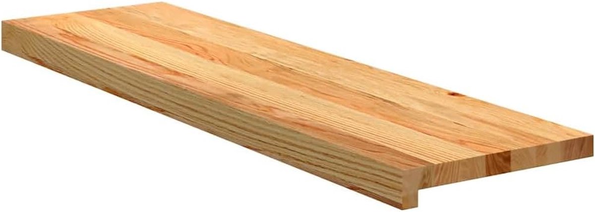 Traptreden Massief Eikenhout - Houten Treden Trap - Trap Bekleden - Natuurlijke Nerfpatroon - 90x25x2 cm - Lichtbruin