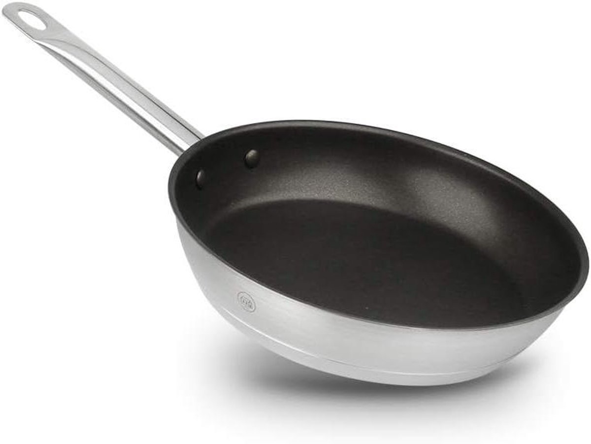 Koekenpan - Koekepan Koekenpan - Koken in keuken - Roestvrij staal 18/10 - 24 cm - Zilver
