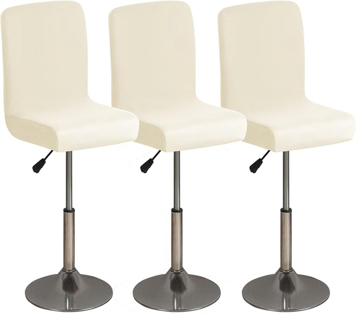 Bar Krukhoezen met Rugleuning - Stoelhoezen Elastisch - Vernieuwen Interieur - Zachte Stretchy Stof - 35-51cm Breed - Ivory