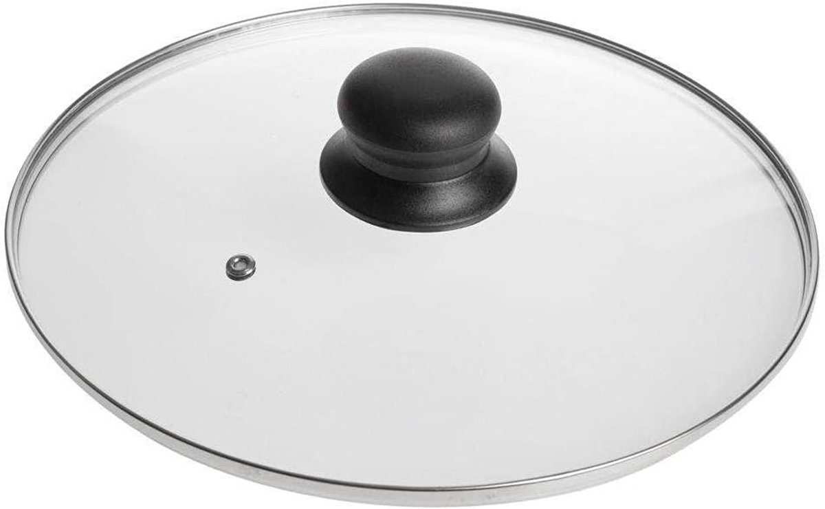 Glazen Pannendeksel Universeel Deksel Koken Stoomafvoer 20 cm Transparant