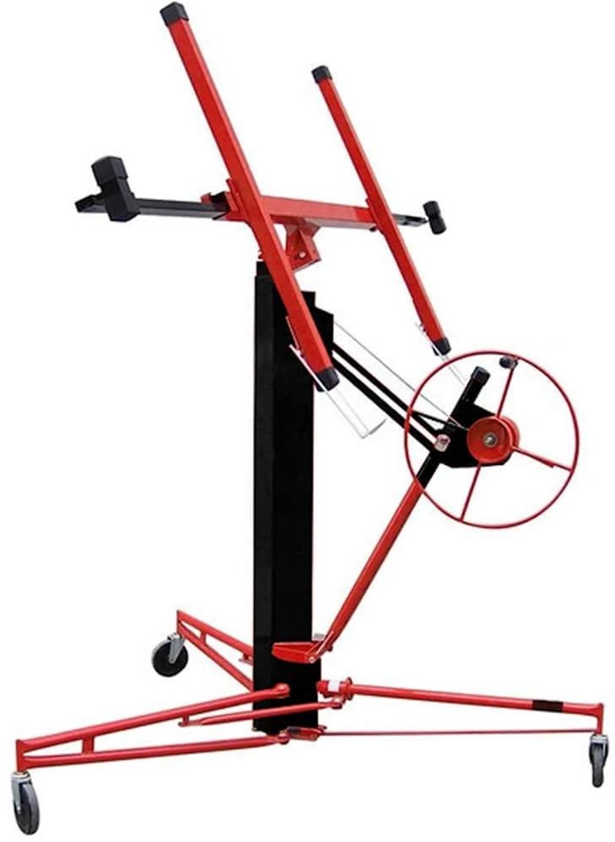 Platenlift - Gipsplaatlift Montagelift - Plaatmateriaal Monteren - Handmatig Bedienbaar - 488 x 122 cm - Rood