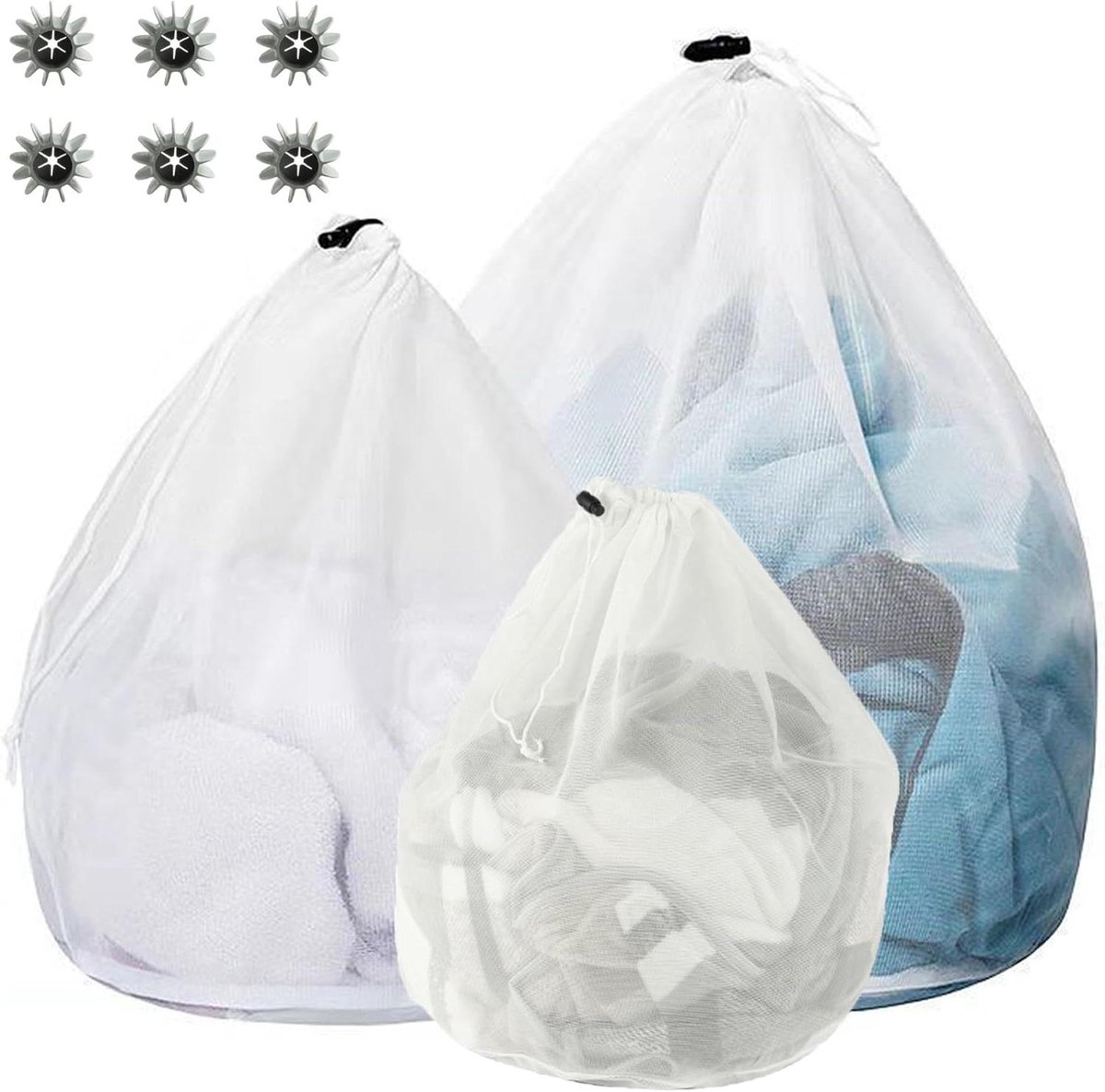 Fijnmazige Waszak 3 Stuks Met Wasballen Voor Ondergoed, Babykleding, En Sokken