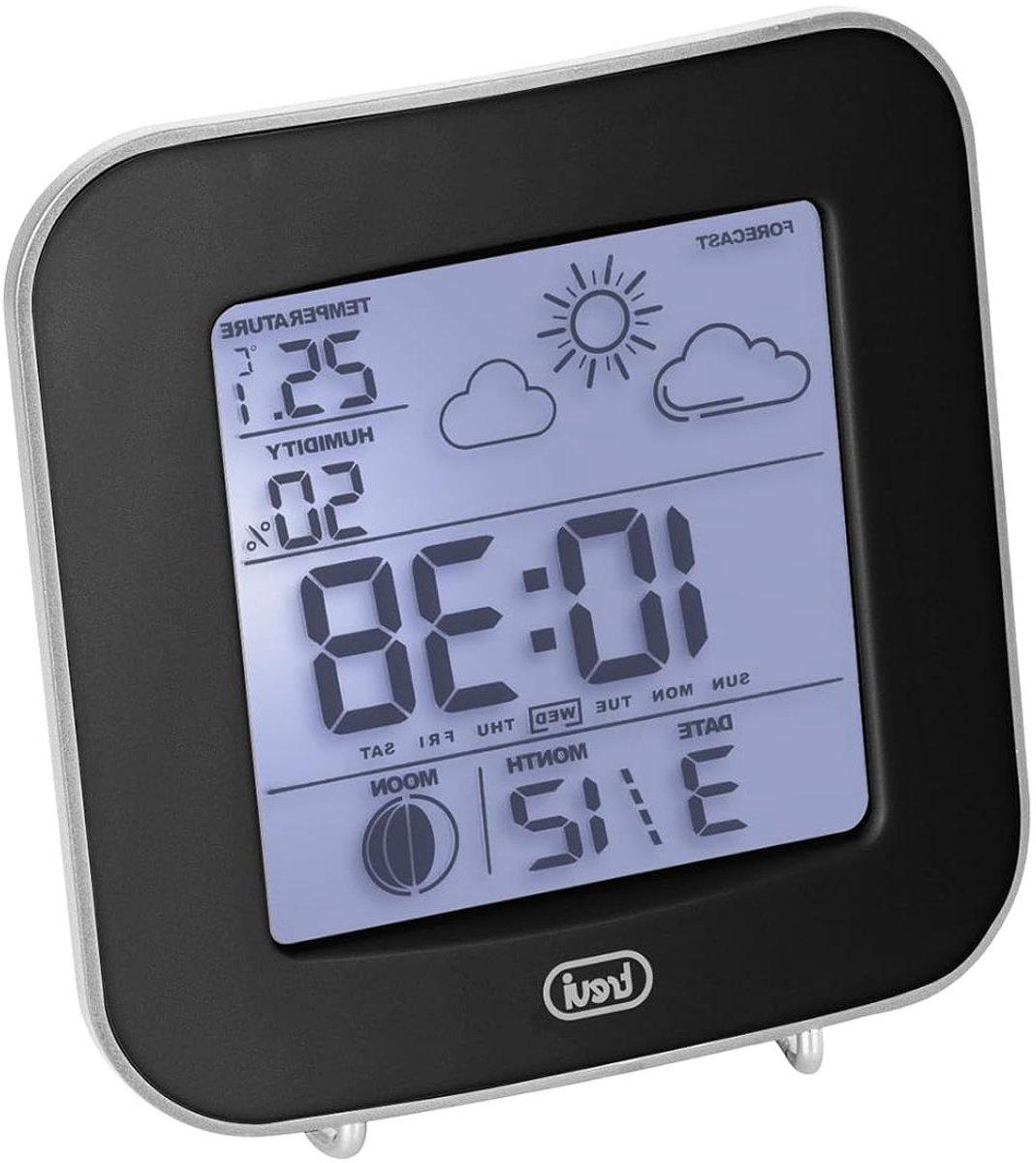 Weerstation - Weerindicator - Thuis Weer Monitoren - Met Wekker - 19 cm Breed - Zwart