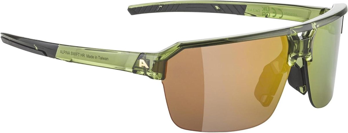 Sportbril - Fietsbril - Outdoor Activiteiten - 100% UV Bescherming - One Size - Groen Transparant